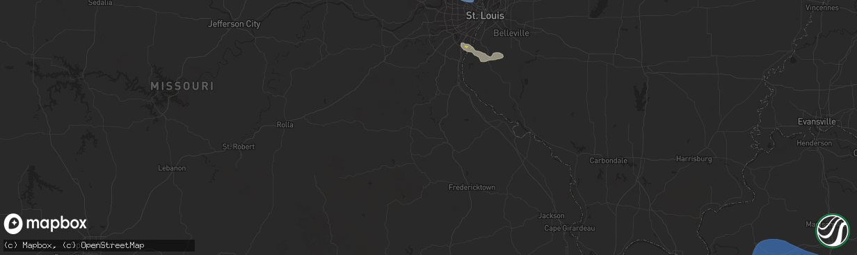 Hail map in Bowie, MD on July 29, 2023