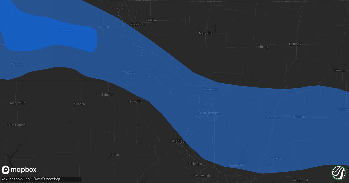 Hail map in Cameron, MO on July 29, 2023