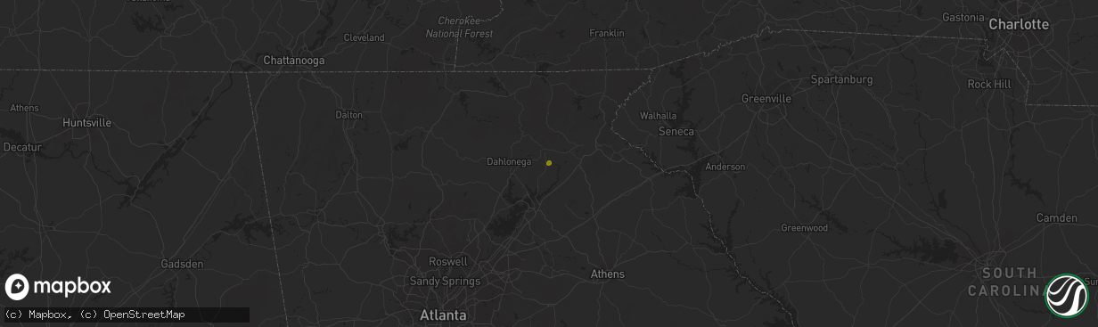 Hail map in Cleveland, GA on July 29, 2023