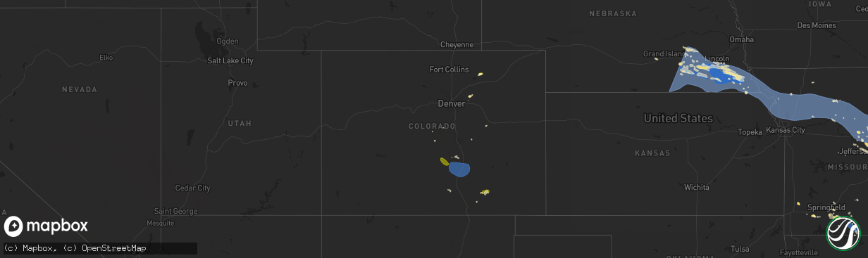 Hail map in Colorado on July 29, 2023