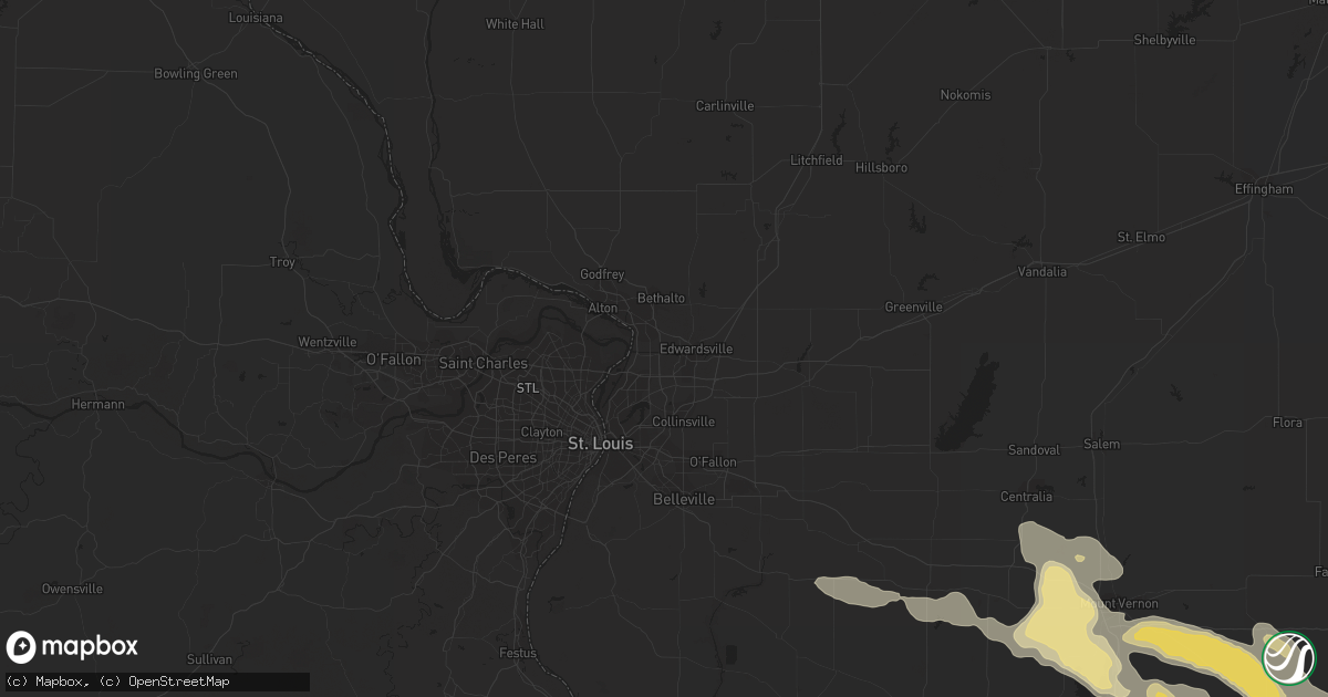 Hail map in Dahlgren, IL on July 29, 2023