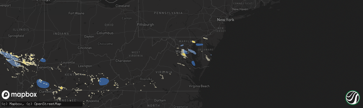 Hail map in Delaware on July 29, 2023