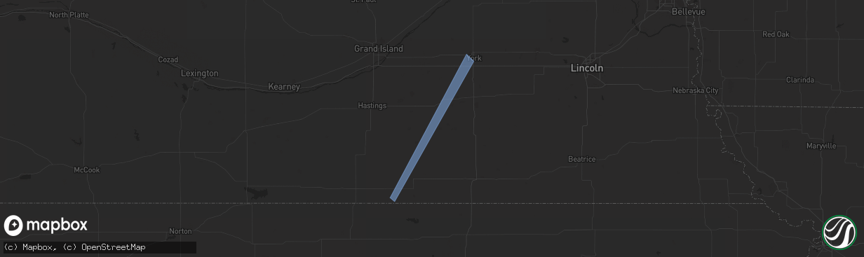 Hail map in Henderson, NE on July 29, 2023