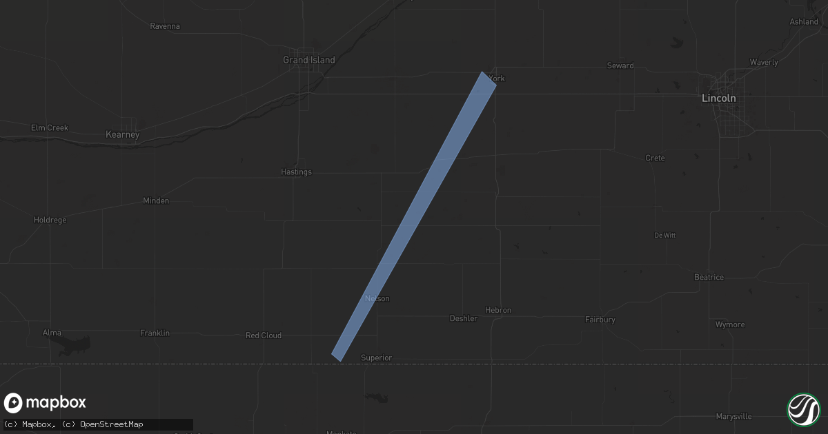 Hail map in Henderson, NE on July 29, 2023