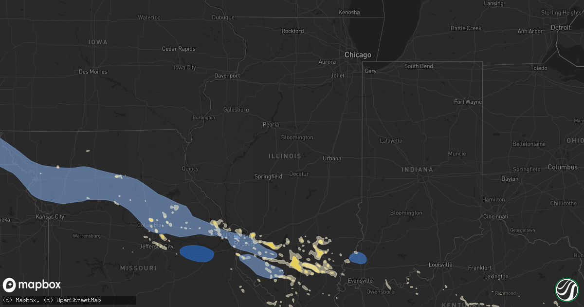 Hail map in Illinois on July 29, 2023
