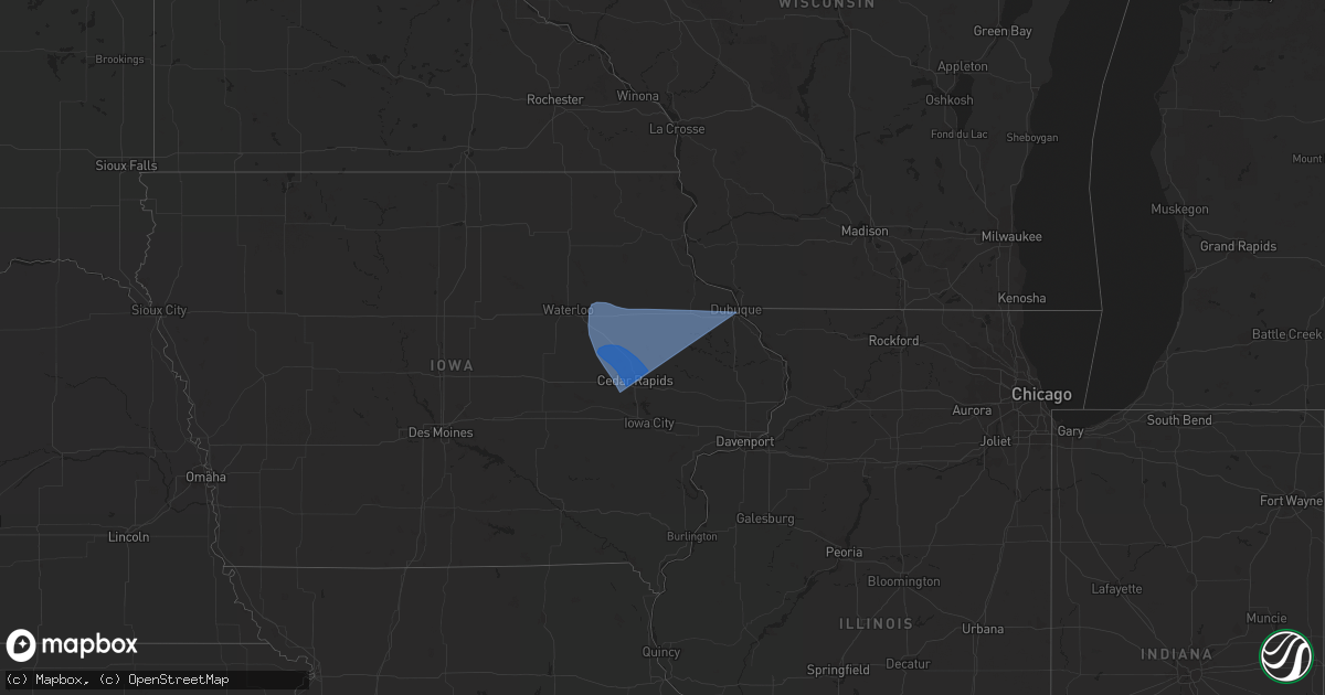 Hail map in Iowa on July 29, 2023