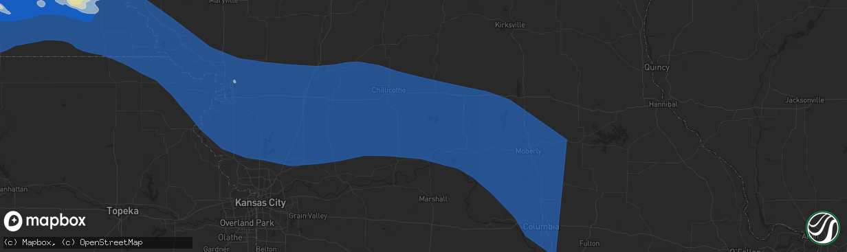 Hail map in Kearney, MO on July 29, 2023