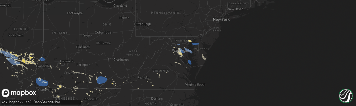 Hail map in Maryland on July 29, 2023