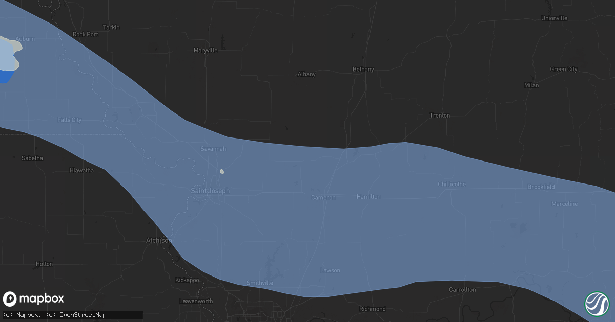 Hail map in Mexico, MO on July 29, 2023