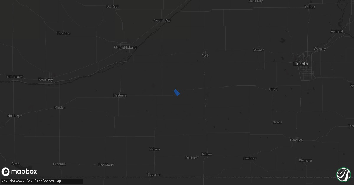 Hail map in Sutton, NE on July 29, 2023