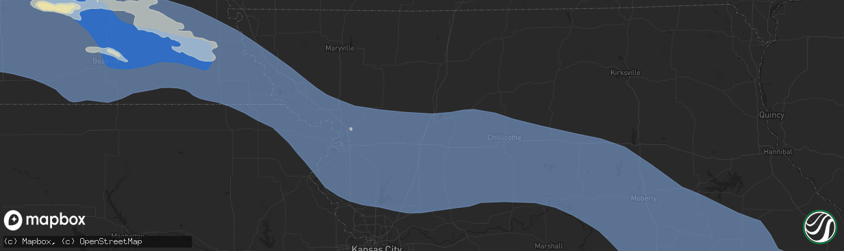 Hail map in Wentzville, MO on July 29, 2023