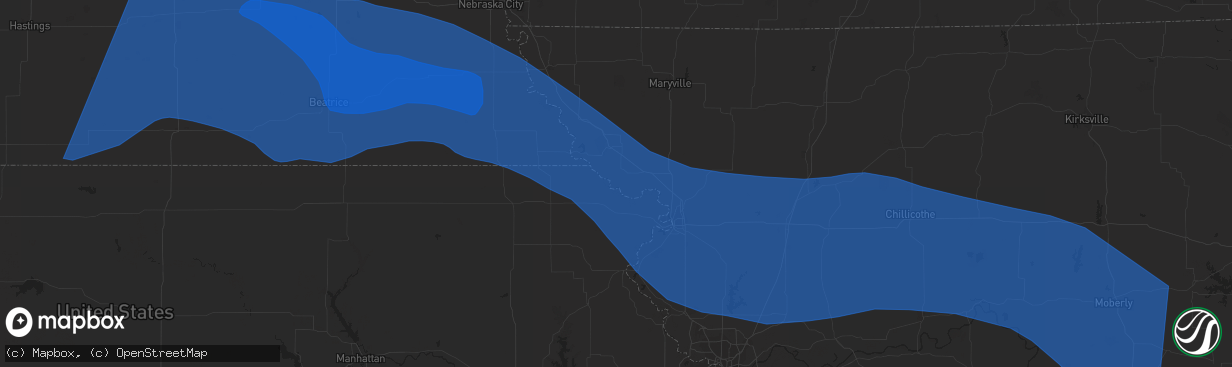 Hail map in York, NE on July 29, 2023