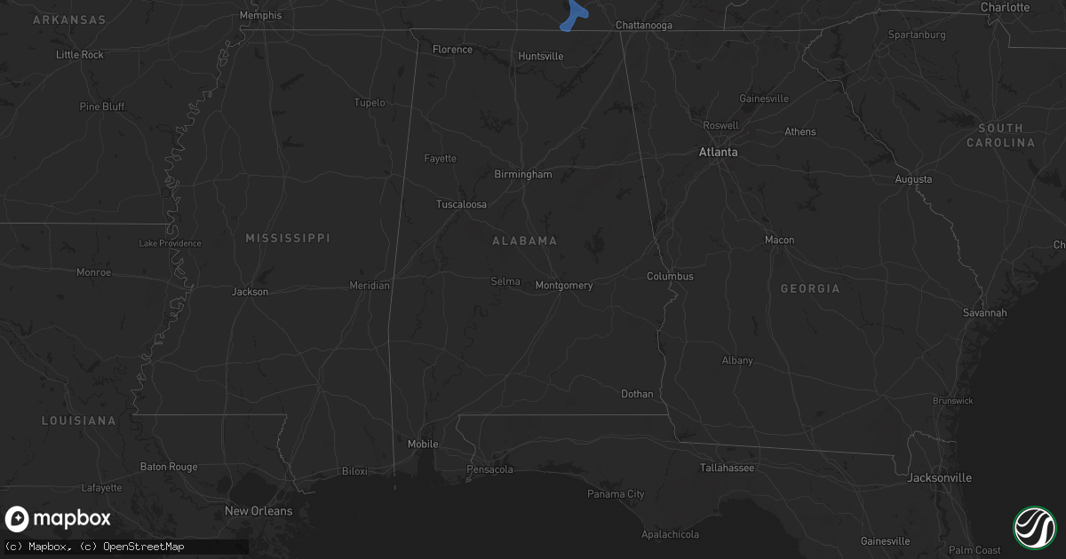 Hail map in Alabama on July 29, 2024