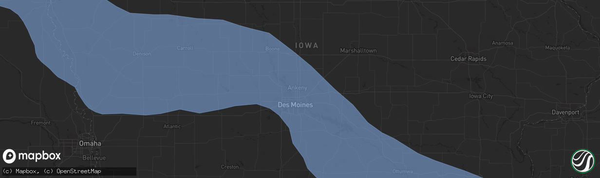 Hail map in Ankeny, IA on July 29, 2024