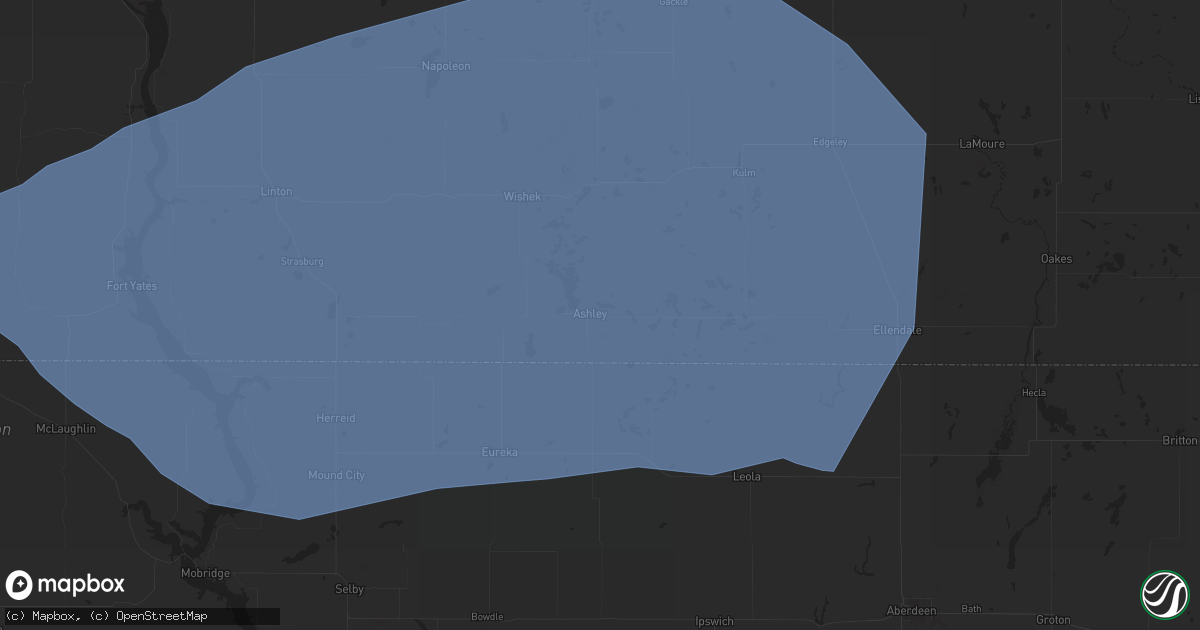 Hail map in Ashley, ND on July 29, 2024