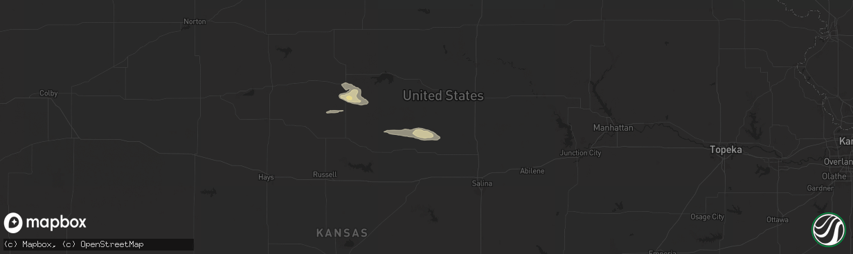 Hail map in Barnard, KS on July 29, 2024