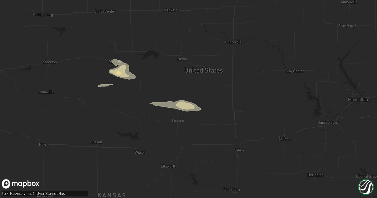 Hail map in Barnard, KS on July 29, 2024