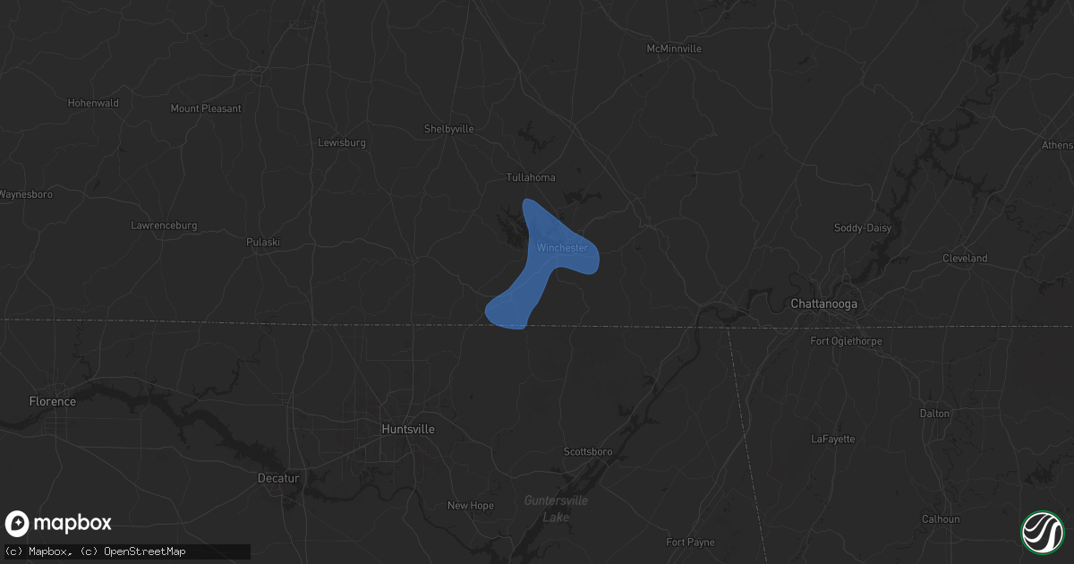 Hail map in Belvidere, TN on July 29, 2024