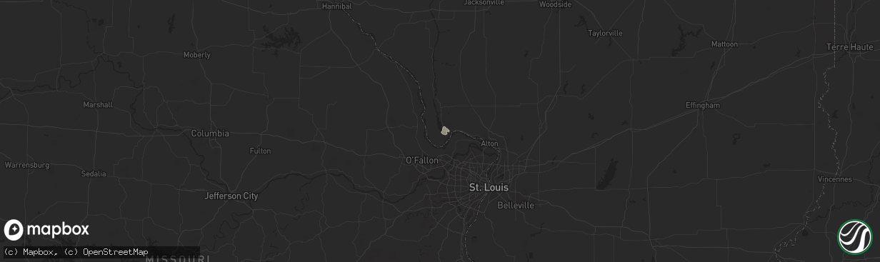 Hail map in Brussels, IL on July 29, 2024