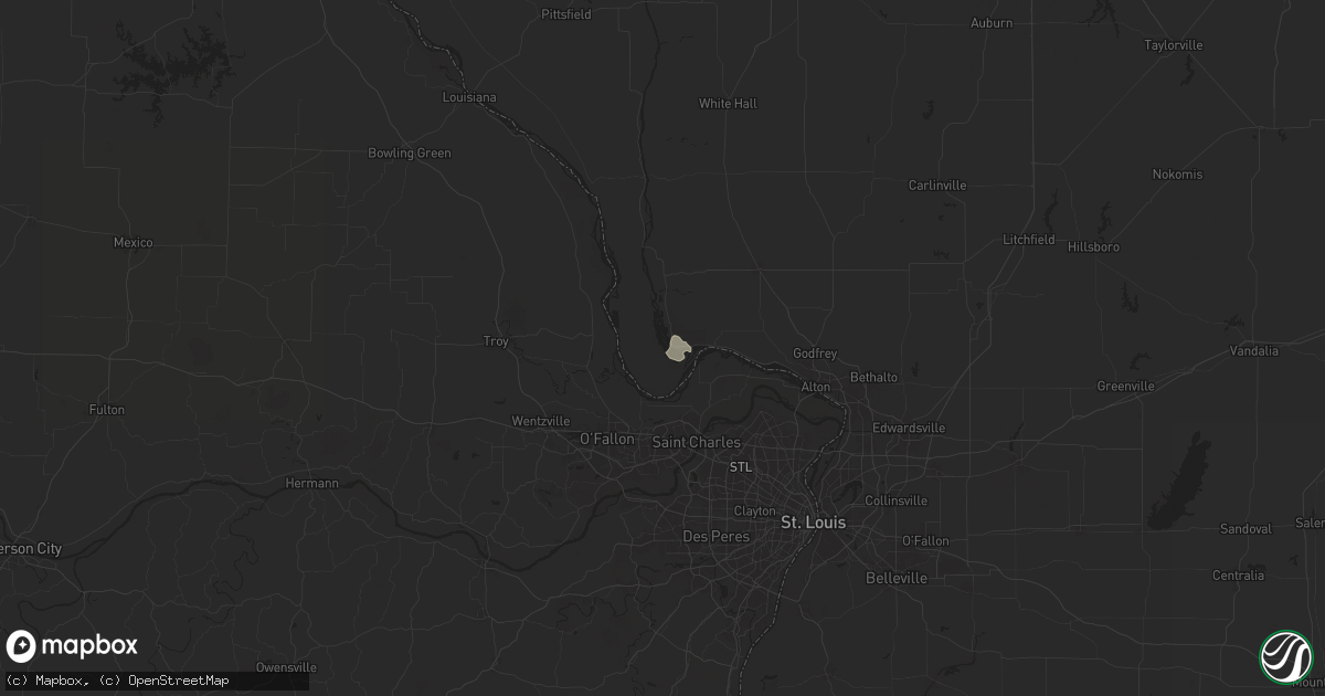 Hail map in Brussels, IL on July 29, 2024