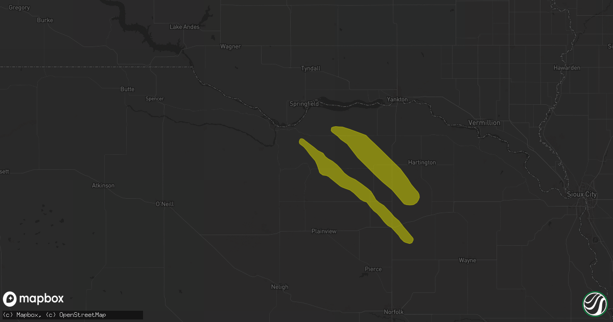 Hail map in Center, NE on July 29, 2024