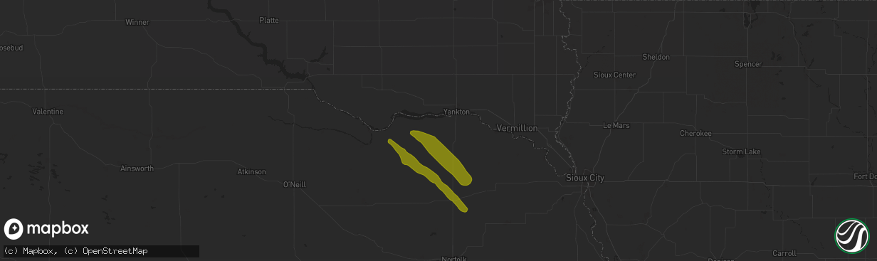 Hail map in Crofton, NE on July 29, 2024