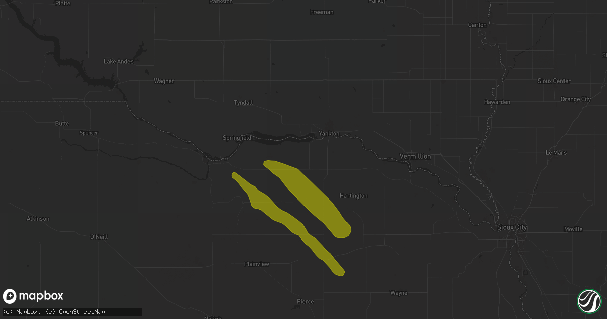 Hail map in Crofton, NE on July 29, 2024