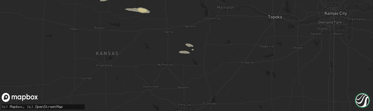 Hail map in Durham, KS on July 29, 2024