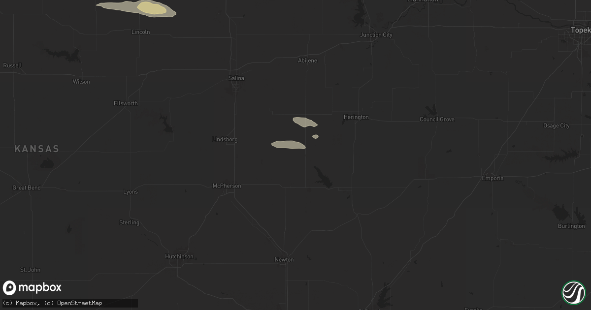 Hail map in Durham, KS on July 29, 2024