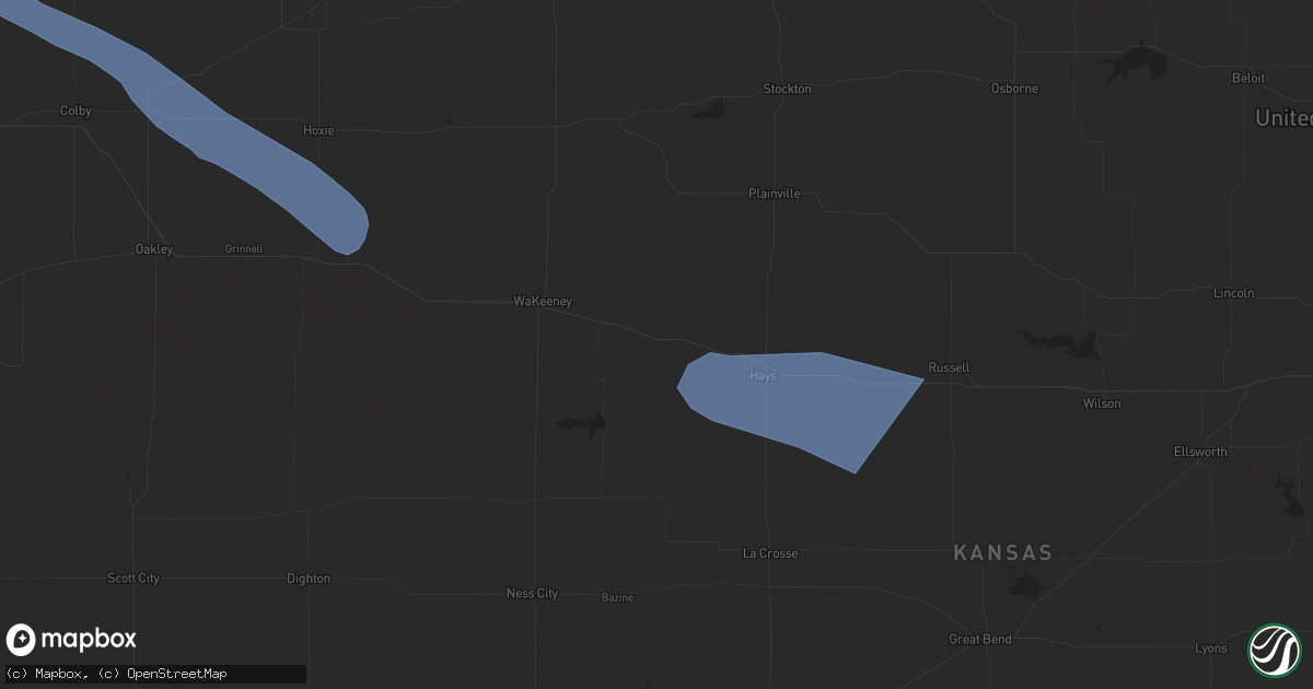 Hail map in Ellis, KS on July 29, 2024
