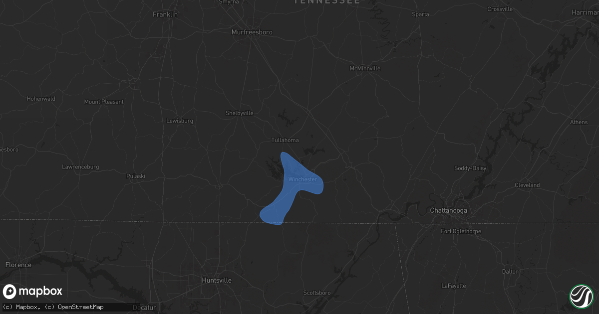 Hail map in Estill Springs, TN on July 29, 2024