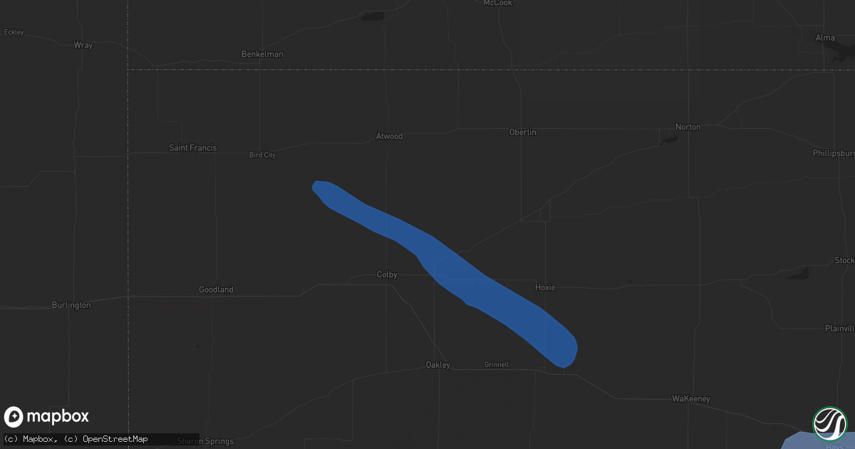 Hail map in Gem, KS on July 29, 2024