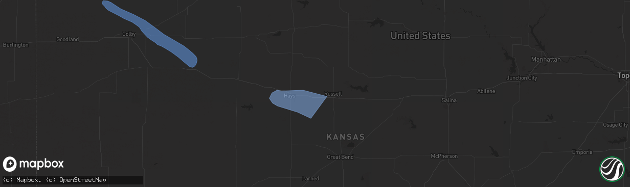 Hail map in Gorham, KS on July 29, 2024