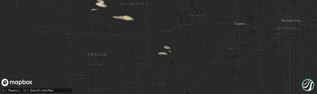 Hail map in Gypsum, KS on July 29, 2024