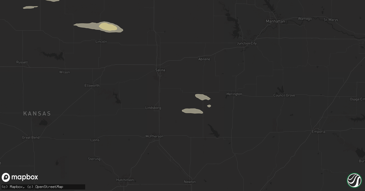 Hail map in Gypsum, KS on July 29, 2024