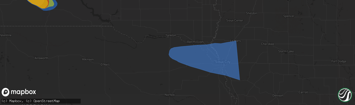 Hail map in Hartington, NE on July 29, 2024