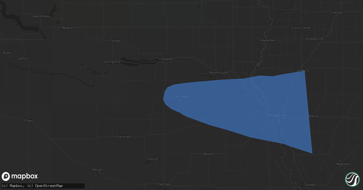 Hail map in Hartington, NE on July 29, 2024