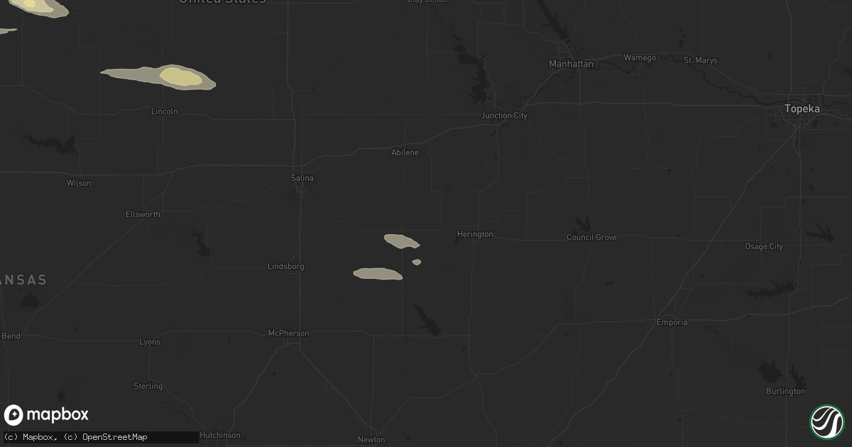 Hail map in Hope, KS on July 29, 2024