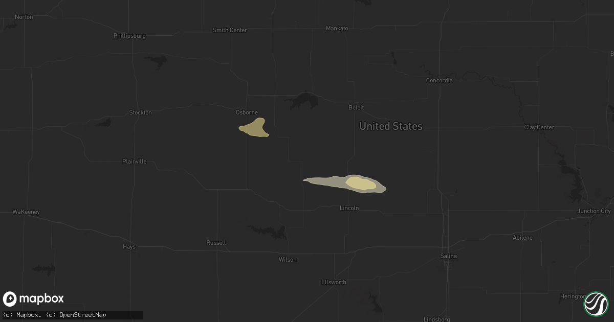 Hail map in Hunter, KS on July 29, 2024