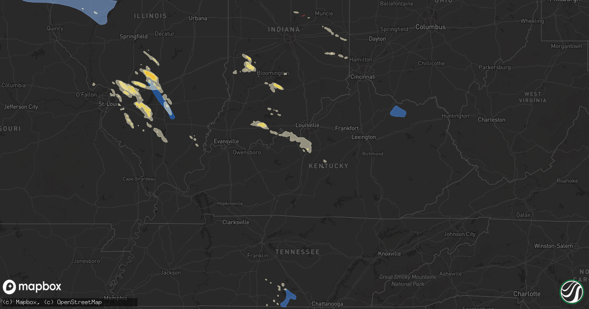 Hail map in Kentucky on July 29, 2024
