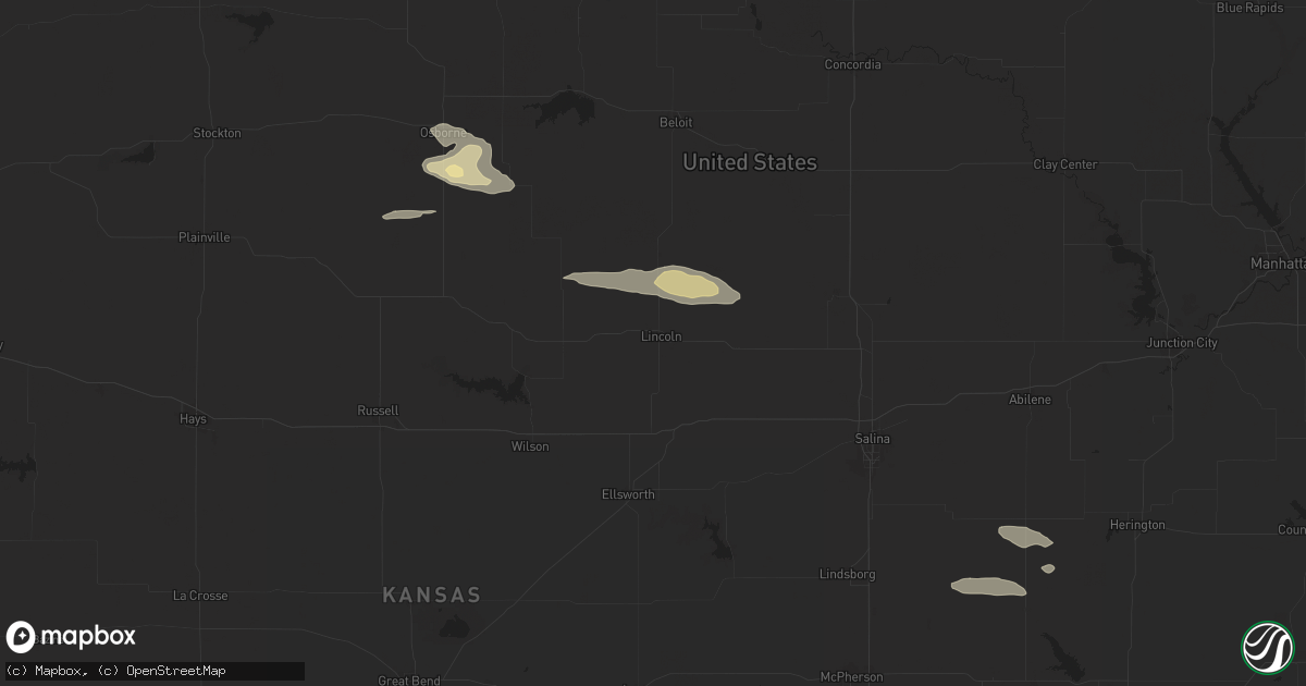 Hail map in Lincoln, KS on July 29, 2024