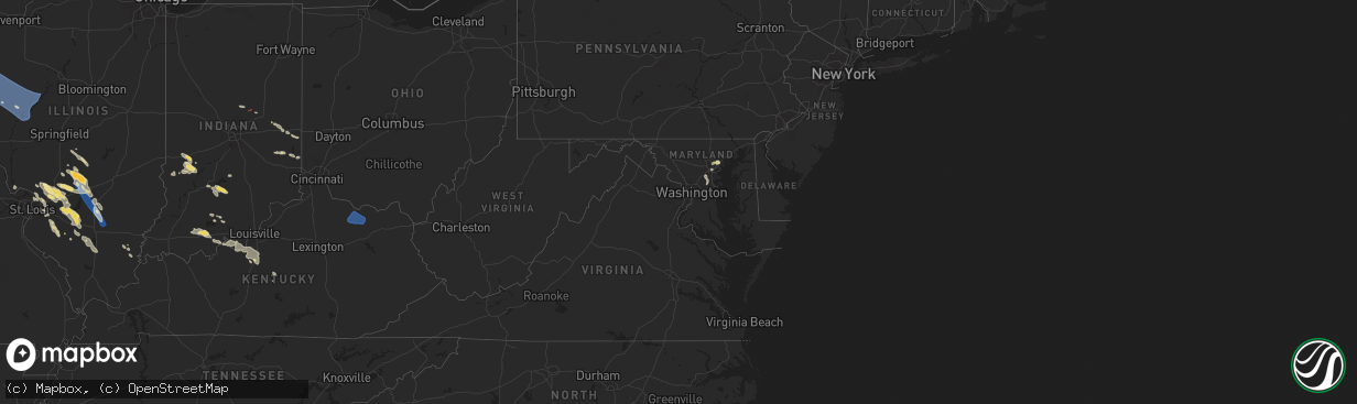 Hail map in Maryland on July 29, 2024