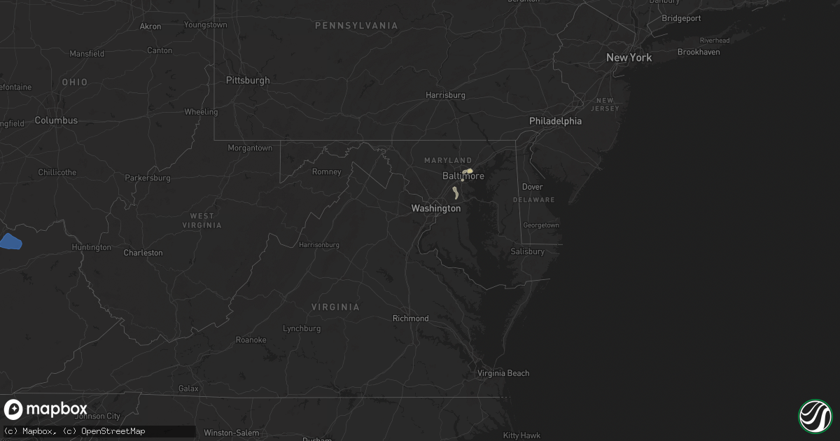 Hail map in Maryland on July 29, 2024