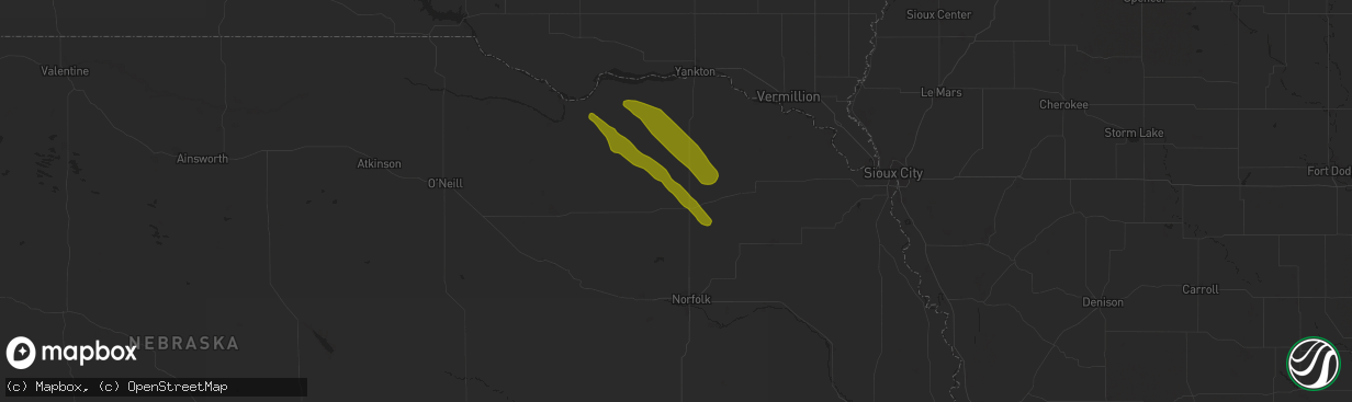 Hail map in Mclean, NE on July 29, 2024