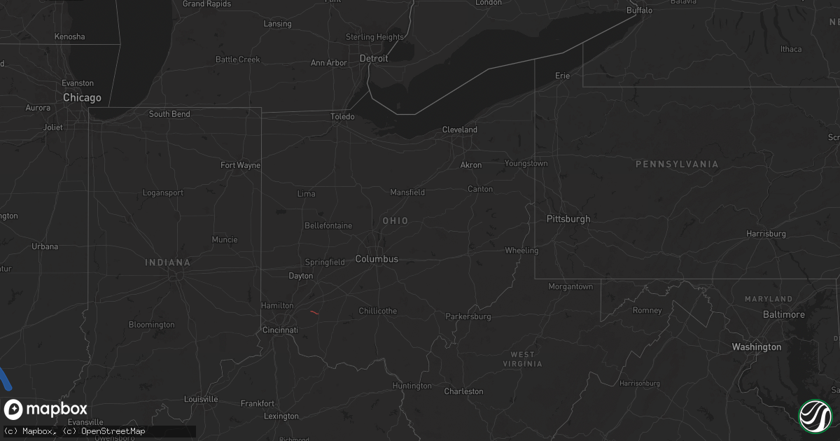 Hail map in Ohio on July 29, 2024