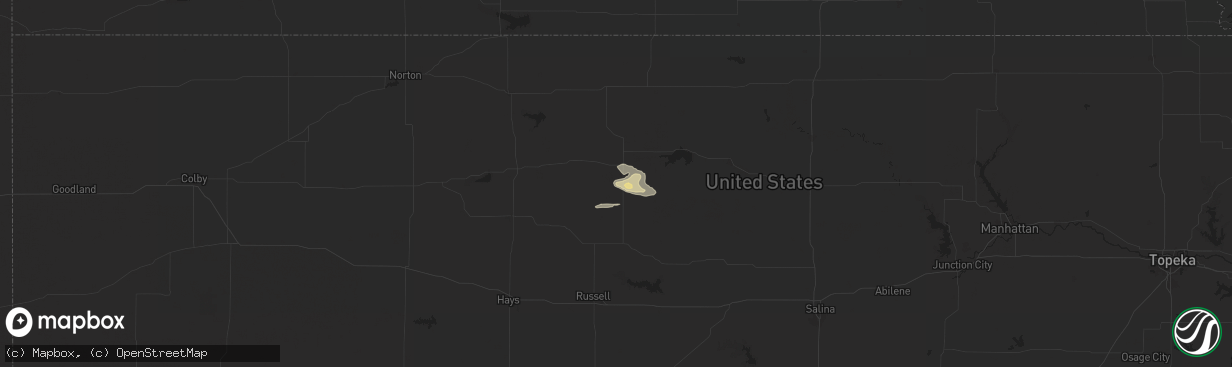 Hail map in Osborne, KS on July 29, 2024