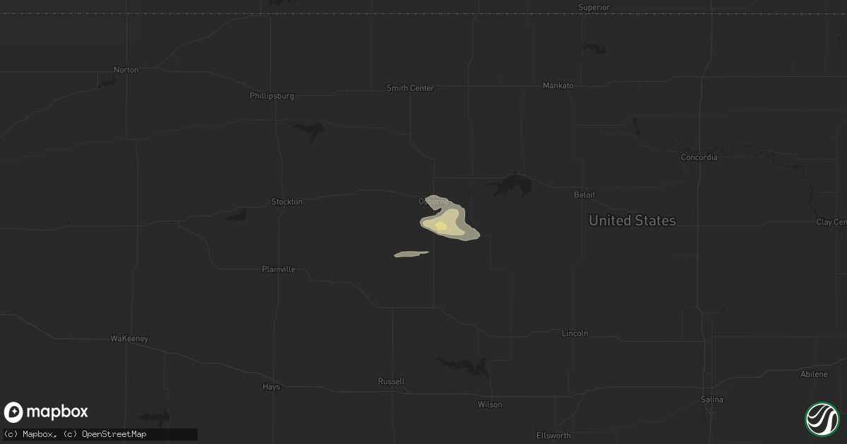 Hail map in Osborne, KS on July 29, 2024