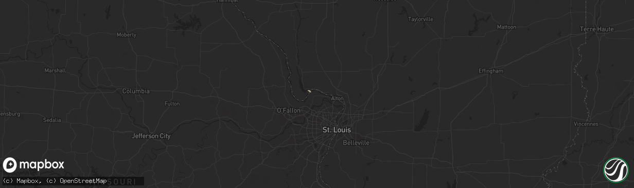 Hail map in Portage Des Sioux, MO on July 29, 2024