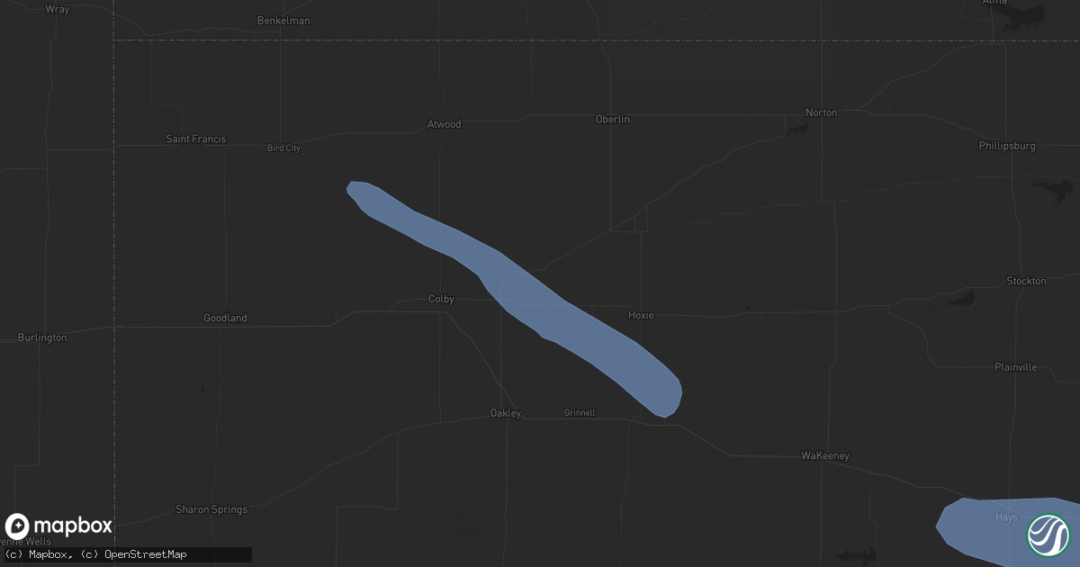 Hail map in Rexford, KS on July 29, 2024