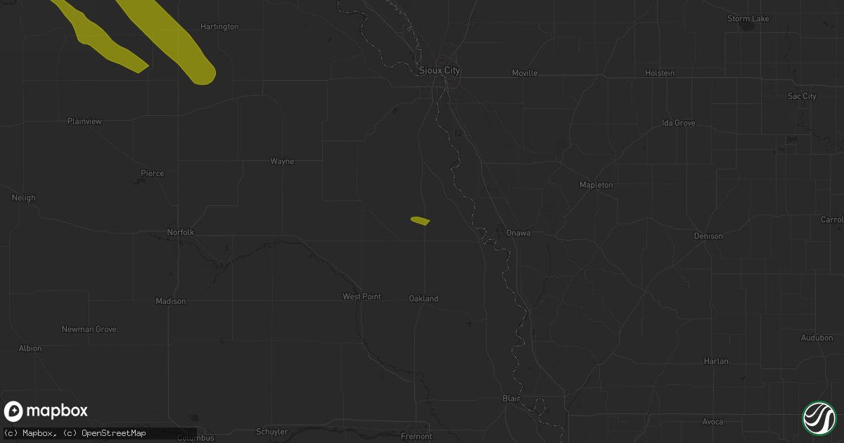 Hail map in Rosalie, NE on July 29, 2024